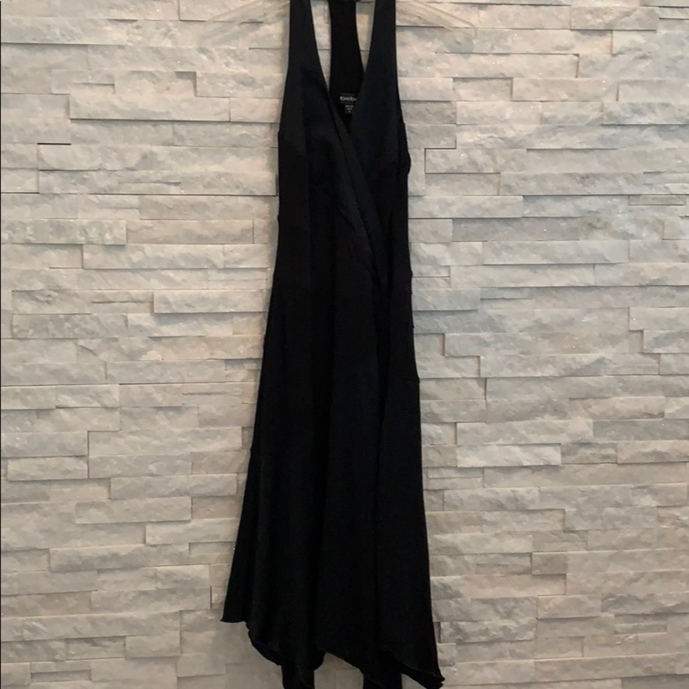 Bebe Black Long Satin Dress
